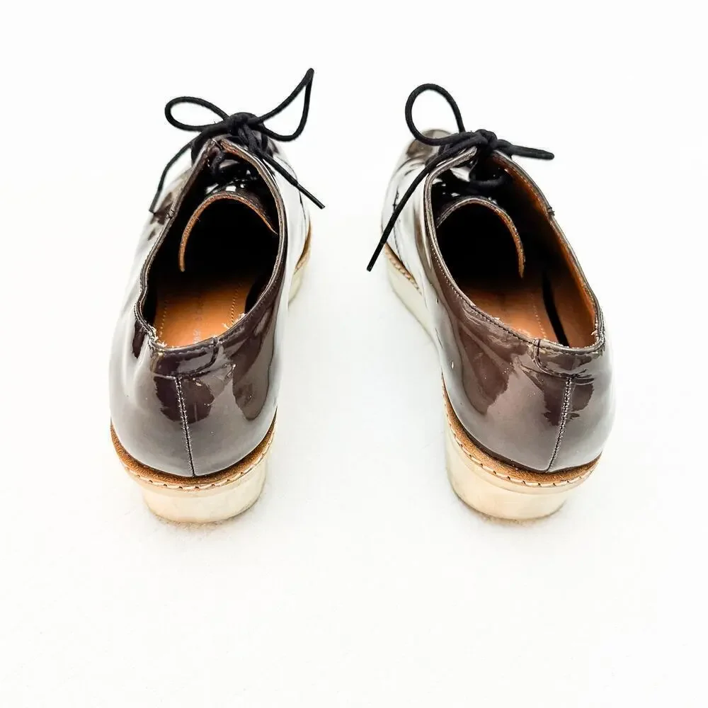 Derek Lam 10 Crosby Pointy Toe Leather Oxford Sport Loafer Green Size 7